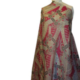 Abstract Printed Silk Organza - Red/Grey/White - Fabrics & Fabrics NY