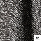 Basket Weave Wool Suiting - Black/White - Fabrics & Fabrics NY