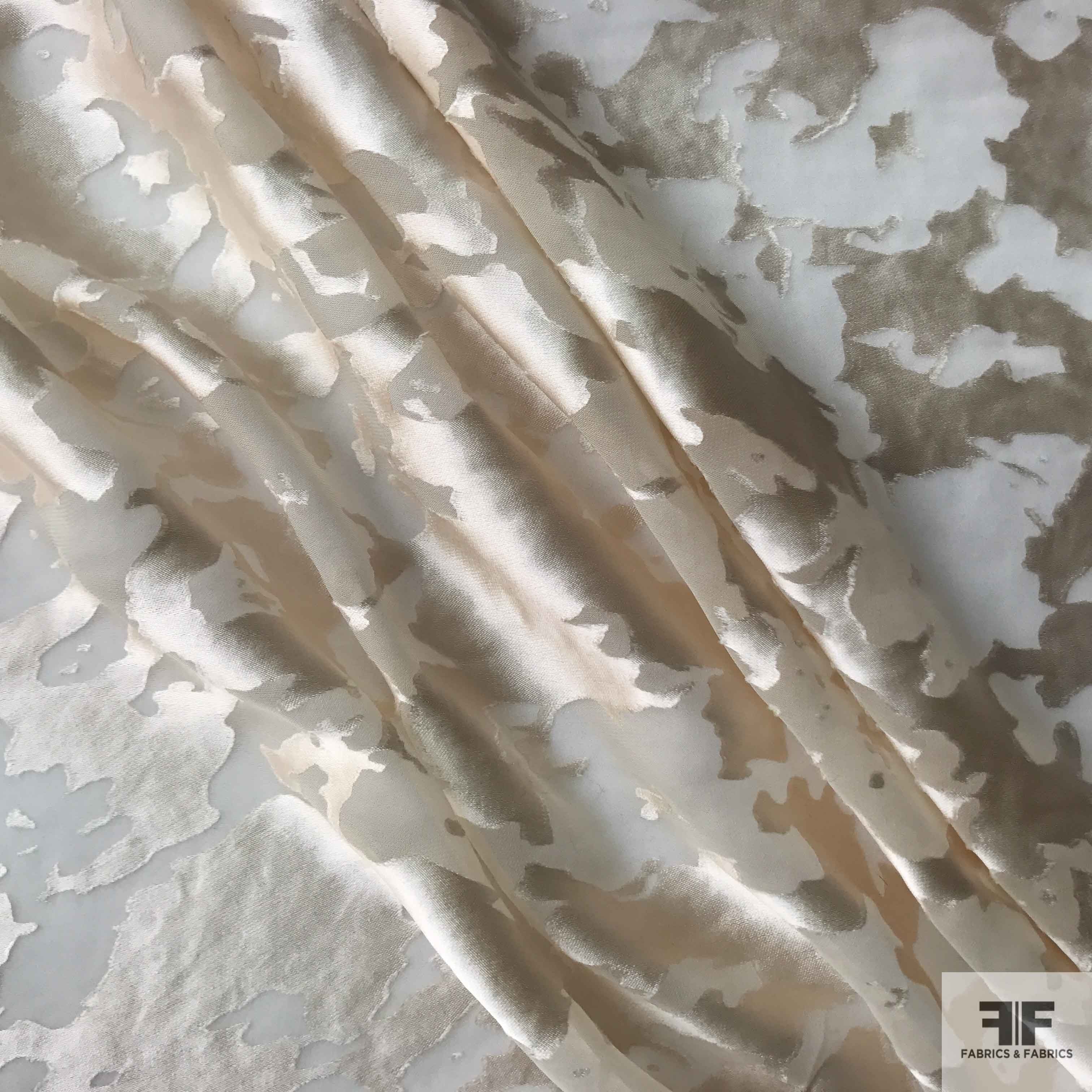 Abstract Chiffon Burnout - Ivory - Fabrics & Fabrics NY