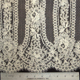 Linear Floral Alencon Lace - White