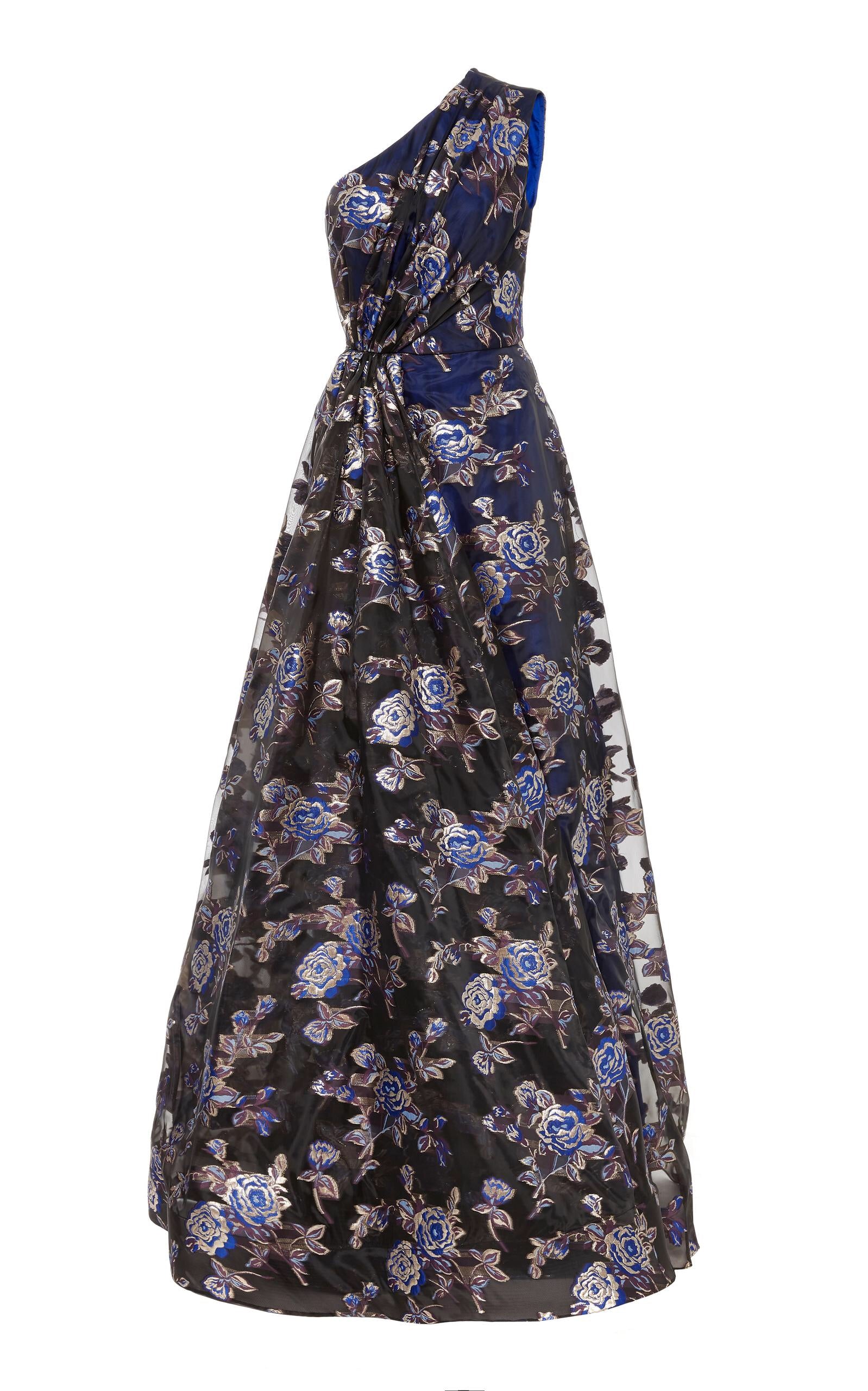 Christian Siriano Floral Fil Coup Organza - Black / Blue / Plum / Silver | FABRICS & FABRICS Fabrics & Fabrics Christian Siriano Floral Fil Coup Organza - Black / Blue / Plum / Silver | FABRICS & FABRICS Fabrics & Fabrics