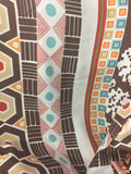 Geometric Aztec Matte Printed Silk Charmeuse - Multicolor