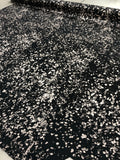 Floral Splatter Silk Charmeuse − Black / Silver