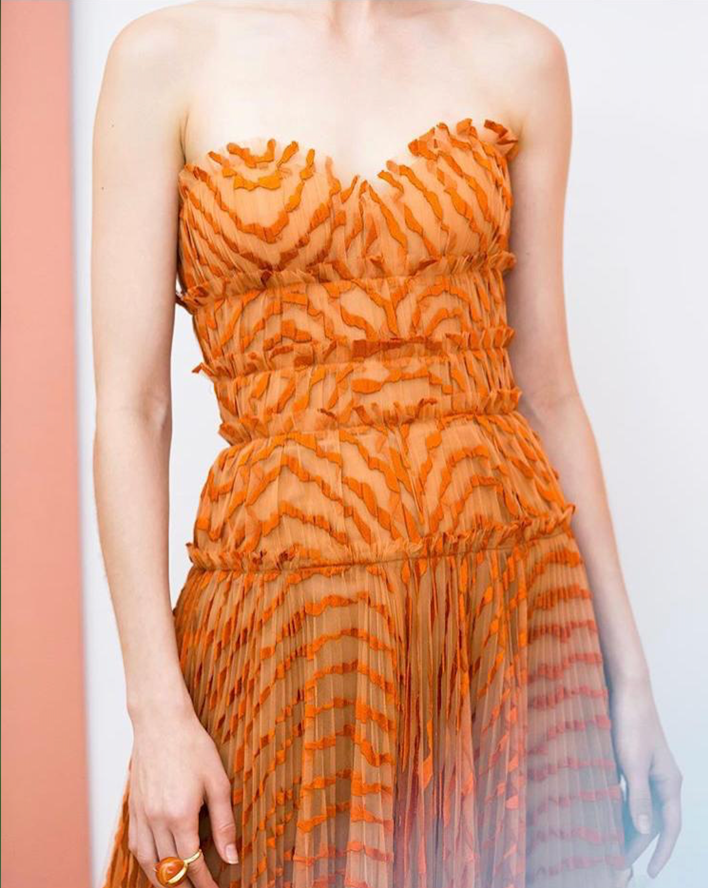 J Mendel Italian Wavy Embroidered Novelty - Orange | FABRICS & FABRICS Fabrics & Fabrics J Mendel Italian Wavy Embroidered Novelty - Orange | FABRICS & FABRICS Fabrics & Fabrics