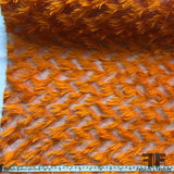 Orange Novelty Eyelash Fringe Organza - Fabrics & Fabrics
