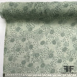 Floral Polka Dot Printed Silk Chiffon - Green
