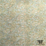 Pale Paisley Printed Silk Chiffon - Green/Beige - Fabrics & Fabrics