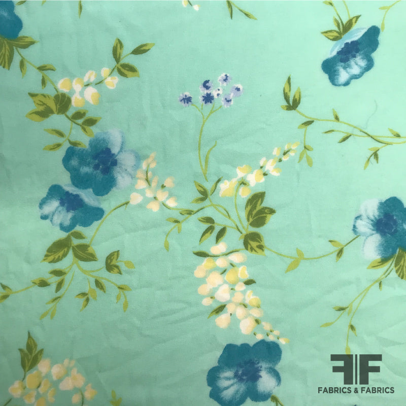 Aqua Silk Chiffon Petal 600 Fabric main image 1