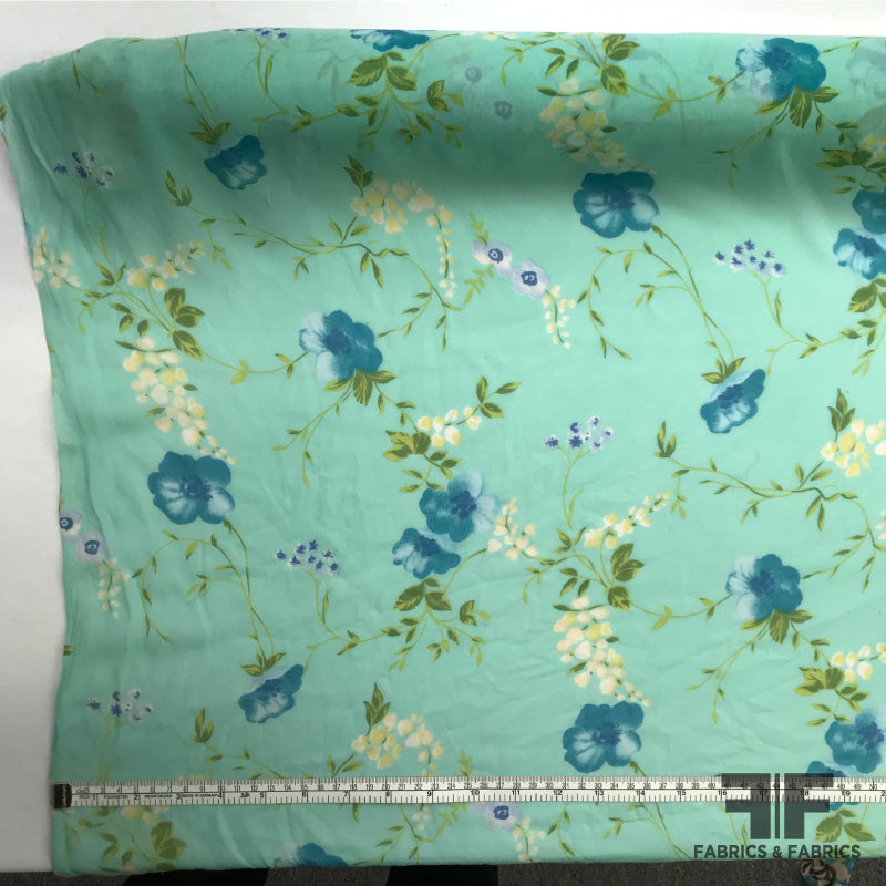 Aqua Silk Chiffon Petal 600 Fabric main image 0