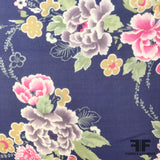 Floral Silk Printed Chiffon - Blue - Fabrics & Fabrics