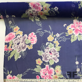 Floral Silk Printed Chiffon - Blue - Fabrics & Fabrics
