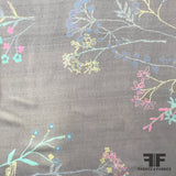Floral Printed Silk Chiffon - Navy/ Multicolor - Fabrics & Fabrics