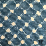 Geometric Printed Silk Chiffon - Blue / Beige - Fabrics & Fabrics