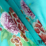 Tropical Floral Printed Silk Chiffon - Multicolor - Fabrics & Fabrics