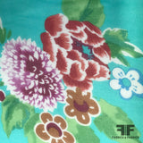 Tropical Floral Printed Silk Chiffon - Multicolor