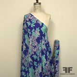 Blooming Florals Silk Printed Georgette - Blue/White - Fabrics & Fabrics