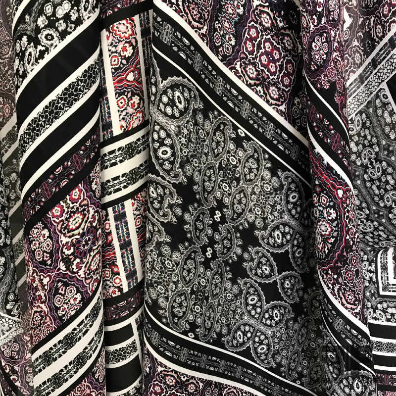 Paisley Printed Silk Georgette - Multicolor - Fabrics & Fabrics