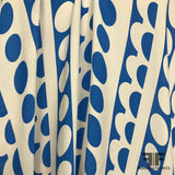 Polka Dot Striped Printed Silk Georgette - Blue/White